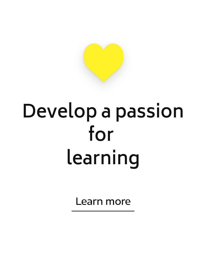 e-learning passion with yellow heart